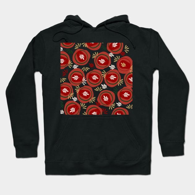 Plants flower green red christmas abstract Hoodie by soycarola